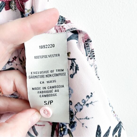 Catherine Malandrino Dress Floral Summer Button Up Womens S Drawstring Tie Waist - Picture 7 of 7